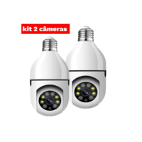 KIt 2 Mini IP Câmera Wifi sem fio visão noturna microfone auto falante acesso remoto aplicativo