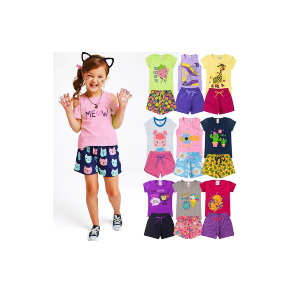 Kit Conjunto Infantil Menina Verão 08 Peças Envio Imediato