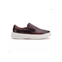 Tênis Slip On Iate Masculino Couro Confortável