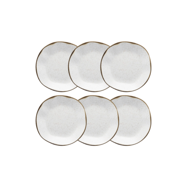 Jogo 6 Pratos Fundos Ryo Maresia Oxford 22,5 cm em Porcelana