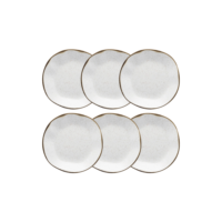 Jogo 6 Pratos Fundos Ryo Maresia Oxford 22,5 cm em Porcelana