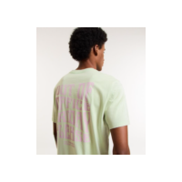 Camiseta em Algodão com Lettering Out Of Office Verde