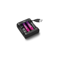 Carregador de Pilhas e Baterias USB com 2 Pilhas AA 1500mAh recarregáveis