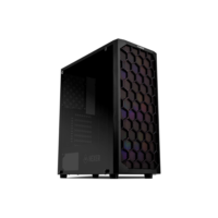 Gabinete Gamer Mancer Hexer, Rainbow, Mid-Tower, Lateral de Vidro, Com 3 Fans, Preto, MCR-HEX-RB01