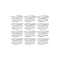 Pote com Trava Vasilha Erca Plast Micro e Freezer 750ml Reutilizável Cor Transparente Premium 12 unidades