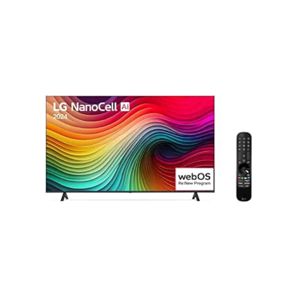 Smart TV 4K 50" LG NanoCell 50NANO80T Processador α5 Ger7 AI Hub de Esportes Alexa/Chromecast integrado webOS 24 Controle Smart Magic