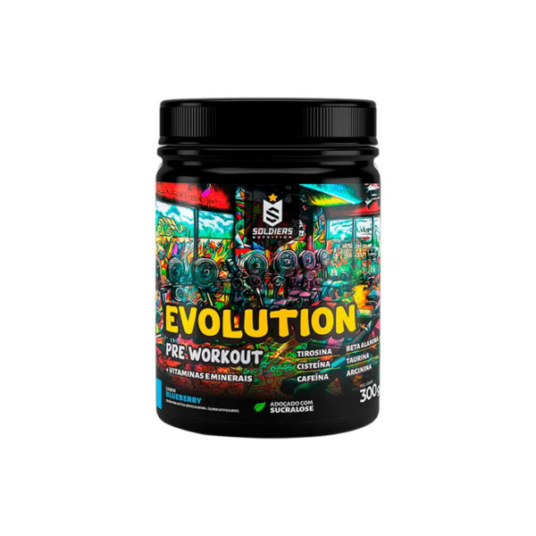 Pré-treino Evolution Pré Workout 300g Sabor Blueberry Soldiers Nutrition
