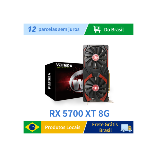 Veineda RX 5700XT 8GB Placa Gráfica GPU GDDR6 256Bit 8pin 7nm DP * 3 HDMI * 1 Placa de Vídeo Suporte Desktop CPU placa de vídeo