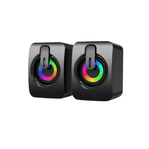 Caixa Caixinha De Som Pc Notebook Gamer Usb Led Rgb Potente