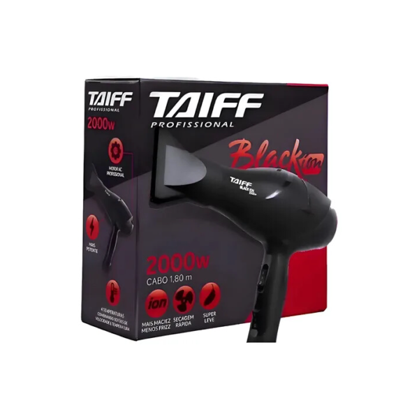 Taiff Black Ion Secador De Cabelo Profissional 2000w Cor Preto