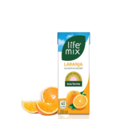 LIFE MIX - Suco de Laranja Natural Baixa Caloria - Sem Adição de Açúcares, Sem Conservantes e Corantes, Vitaminas C e D, Cálcio, Fibras e Ácido Fólico - Vegano - 200ml