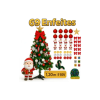 Árvore De Natal 1,20m 120cm 110v Kit Decorada Verde Pinheiro Canadense Cheios Grande Pé De Ferro Premium Nfe Luzes De Natal