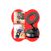 Suporte Celular Magnético Veicular Academia Ventosa 360 Preto