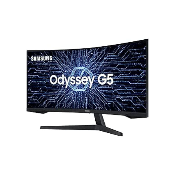 Monitor Gamer Curvo Samsung Odyssey 34’’, Ultra WQHD, 165Hz, 1ms, tela ultrawide, HDMI, Display Port, Freesync Premium, preto, série G5