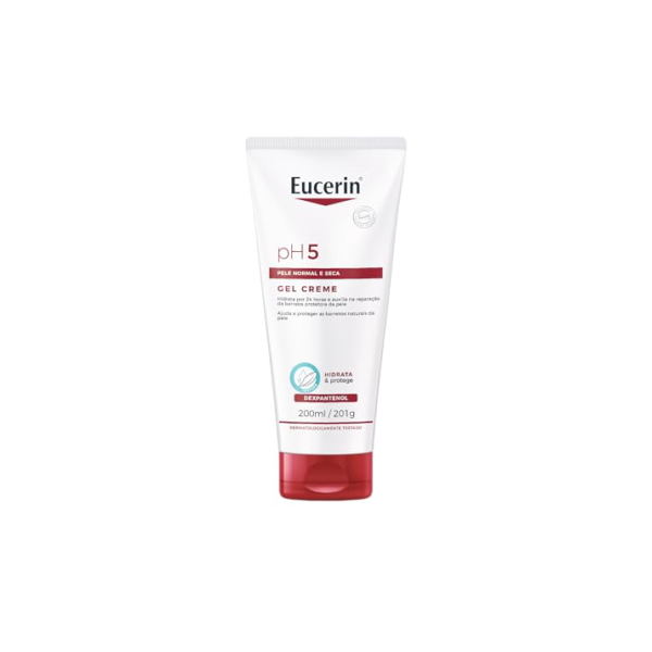 EUCERIN Gel Creme Hidratante Corporal pH5 200ml, Textura Ultraleve, Dexpantenol, Hidratação Diária, Pele Sensível e Seca