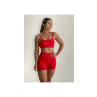 Conjunto Fitness Virginia Top Shorts Meia Coxa Cintura Alta