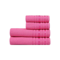 Jogo de Toalhas de Banho Atlântica Delicata Garden Ipê Rosa 4 Peças