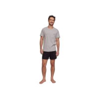 Pijama Masculino Curto Em Malha Cinza G