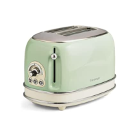 Ariete 155, Torradeira Eletrica Vintage Verde, 750W, 6 Níveis de Tostagem, Funções: Torrar, descongelar, reaquecer, Corpo Aço Inoxidável, 127V
