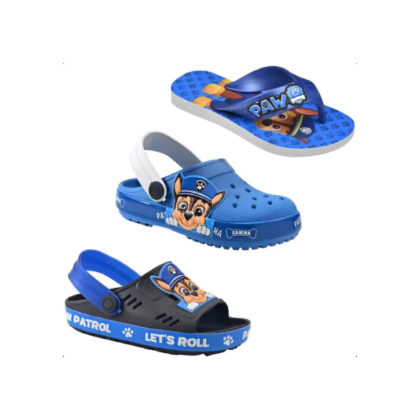 Kit 3 Em 1 Sandália + Babuche + Chinelo Infantil Menino Kids