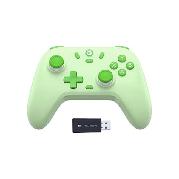 GameSir Nova Lite Controlador sem fio 2.4g para PC com Windows, iPhone, Android, Switch e Steam Deck, Controle Bluetooth Gamepad com gatilho de efeito Hall, Turbo, vibração Rumble(cor verde)