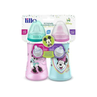 Lillo Kit 2 Copos Colors Bico De Silicone Disney Minnie Rosa