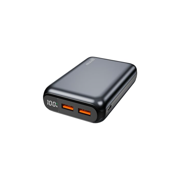 Geonav Power Bank, Carregador Portátil Universal 20.000mAh, USB-A (até 18W) + USB-C (até 20W), Compacto, Carregamento Rápido, Pass Through, Led Indicador de Bateria, PB20K20WSG, Cinza espacial