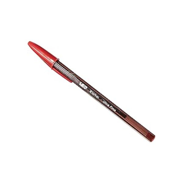 Caneta Esferográfica BIC Cristal Precisão e Suavidade, Vermelha, Ponta Ultra Fina de 0.7mm, 902490, 25 Unidades