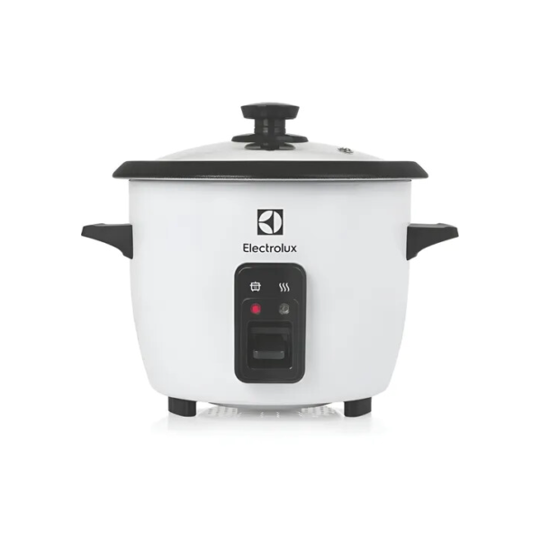 Panela Elétrica Electrolux vapor arroz capacidade 1,3L 7 xícaras manter aquecido panela removível antiaderente tampa vidro RCB50 branca por Rita Lobo​
