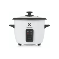 Panela Elétrica Electrolux vapor arroz capacidade 1,3L 7 xícaras manter aquecido panela removível antiaderente tampa vidro RCB50 branca por Rita Lobo​