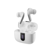 Basike Fone de Ouvido Sem Fio Bluetooth, 40H de Reprodução com Display LED, Intra-Auricular, Cancelamento de Ruído, IPX5, 3 Tamanhos Tampões Ouvido Intercambiáveis, Som Estéreo (Branco)