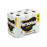 Personal Papel Higiênico Vip Folha Tripla Com 12 Rolos De 20M