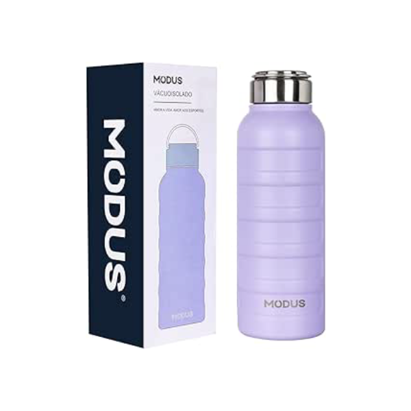 MODUS Garrafa de Água Térmica Esportiva Academia Isolada a Vácuo Aço Inox 1000ML (Roxo)