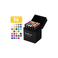 Conjunto Kit 36 Cores Canetas Marcador Canetinha Ponta Dupla
