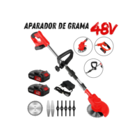Roçadeira Aparador de Grama 3 em 1 + 02 Bateria 48V + Acessórios Potente Nakasaki