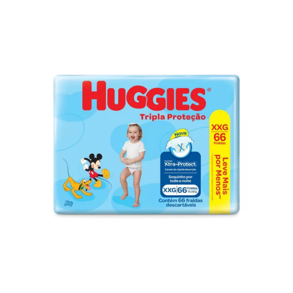 Huggies Fraldas Descartáveis Tripla Proteção 66 unidades (XXG)