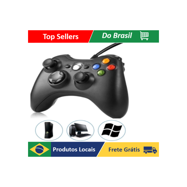 NEVERDIE STORE - Controle De Xbox 360 Com Fio Para Videogame e PC/Gord E Pc Joystick Jogo ENVIO RAPIDO PARA TODO O BRASIL