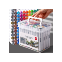 KIT 24/36/48/60/80/120/168 Estojo Caneta Marcadores TOUCH Com Ponta Dupla Tampa Com NÚMERO DE CORES