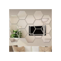 Kit 10 Espelhos Adesivos Decorativos Hexágonos
