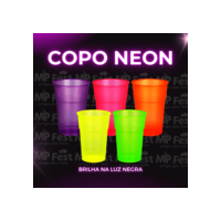 Kit 100 Copos Neon Premium Descartável 300ml Para Bebida Festa Aniversário Balada