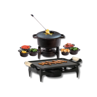 kit Fondue 1,7 L Com 6 Malgas Mais Rechaud Chapa De Ferro Fundido