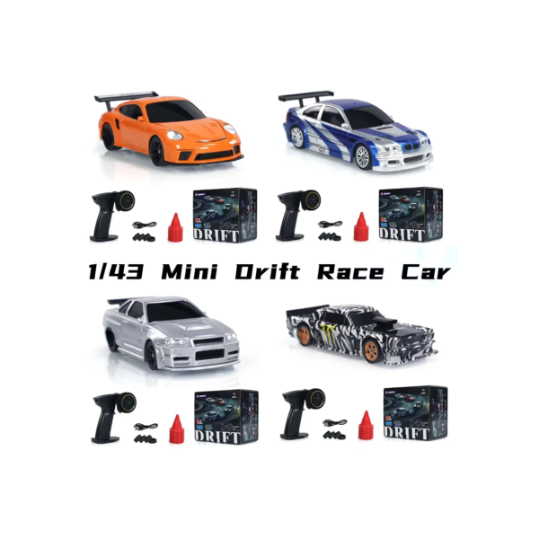 2.4g de alta velocidade deriva rc carro 1/43 4wd carro controle remoto quatro rodas tração rádio controlado mini gtr modelo corrida menino brinquedo presente