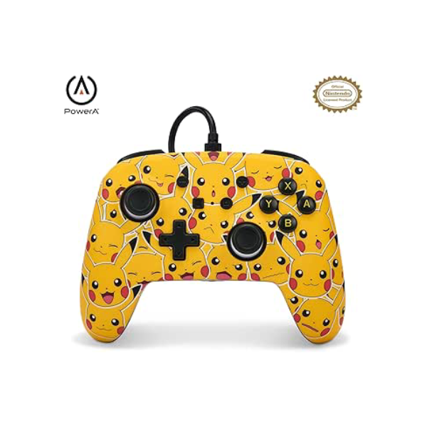 PowerA Enhanced Wired Controller for Nintendo Switch - Pikachu Moods, Gamepad, game controller, wired controller, officially licensed