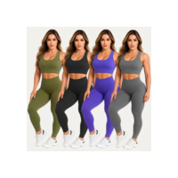 4 Conjuntos Calça Legging Fitness Roupas Feminina Academia