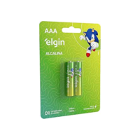 Pilha Alcalina AAA Elgin com 2 unidades Palito
