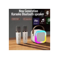 K12 Alto-falante Bluetooth Karaoke com Microfone, Luzes LED e Diversão para Toda a Família