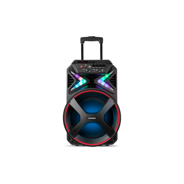 Caixa de Som Bluetooth Amplificada Bivolt 400W RMS CM400 Preta/Vermelha Mondial