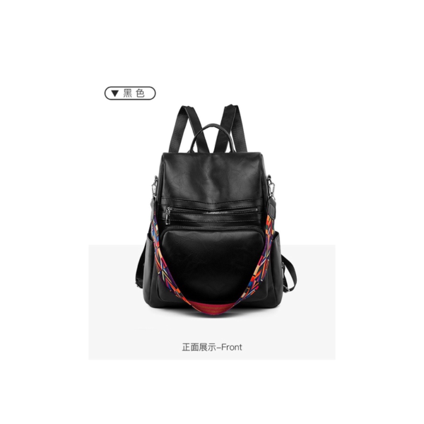 mochila feminina couro sintético anti foro grande capacidade alça ombro colorida