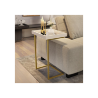 Mesa Lateral De Apoio Jb 4774 Com Espelho E Pé De Aço - Cores