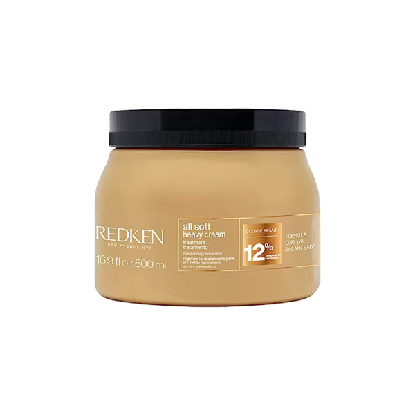 Redken All Soft Máscara de Tratamento, Hidratação Profunda com Óleo de Argan para Cabelos Secos e Opacos, Restaura a Maciez e Promove Brilho Intenso, 500ml